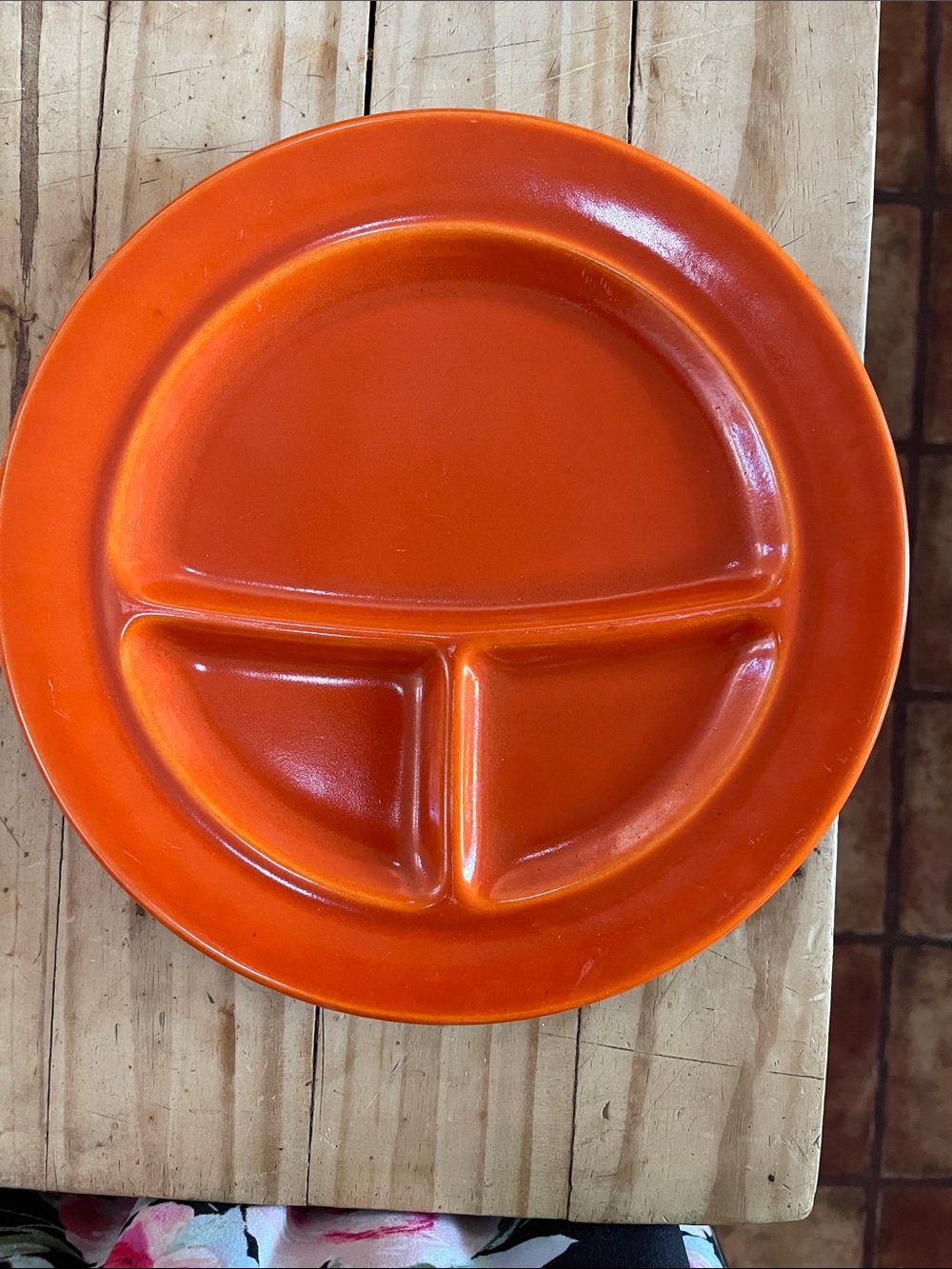 Mid Century Metlox Poppytrail California Pottery Divided Plate.